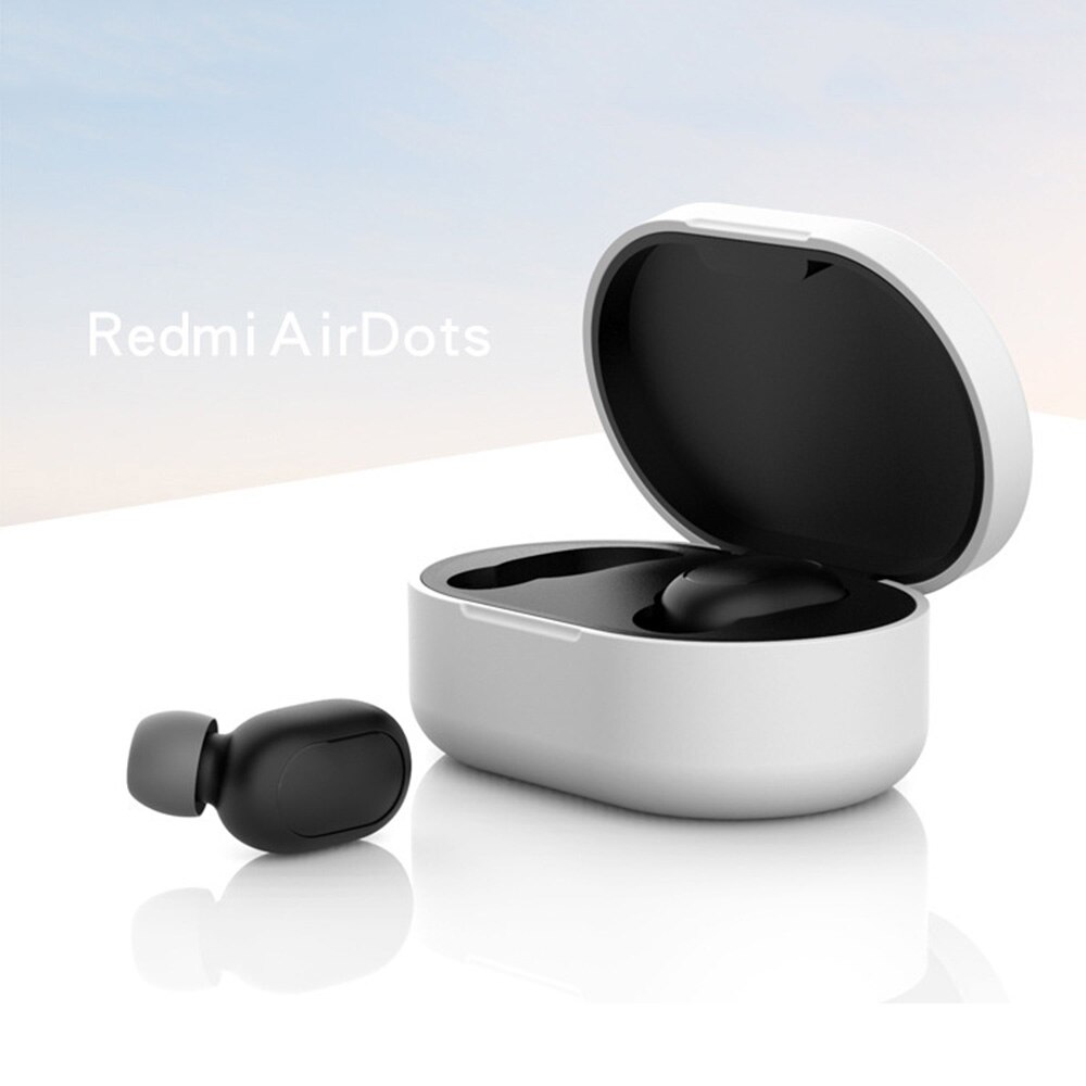 Bluetooth Headphones Case Box Silicone Protective Cover Wireless Headphone Charging Box for Xiaomi Airdots for Redmi Airdots: White