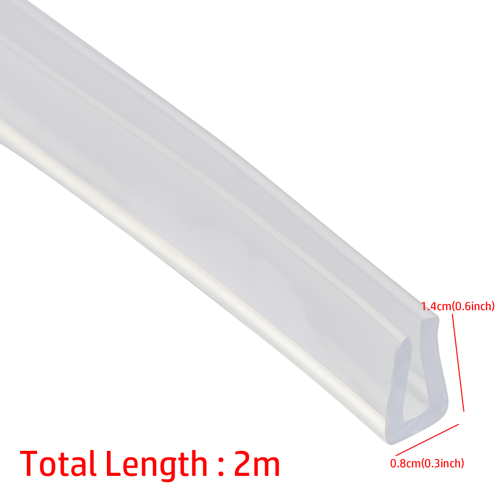 2 Meter U-Kanaal Rubberen Rand Afdichtstrip Douche Deur Glas Afdichting Tape Rand Guard Tochtstrip Meerdere Maat
