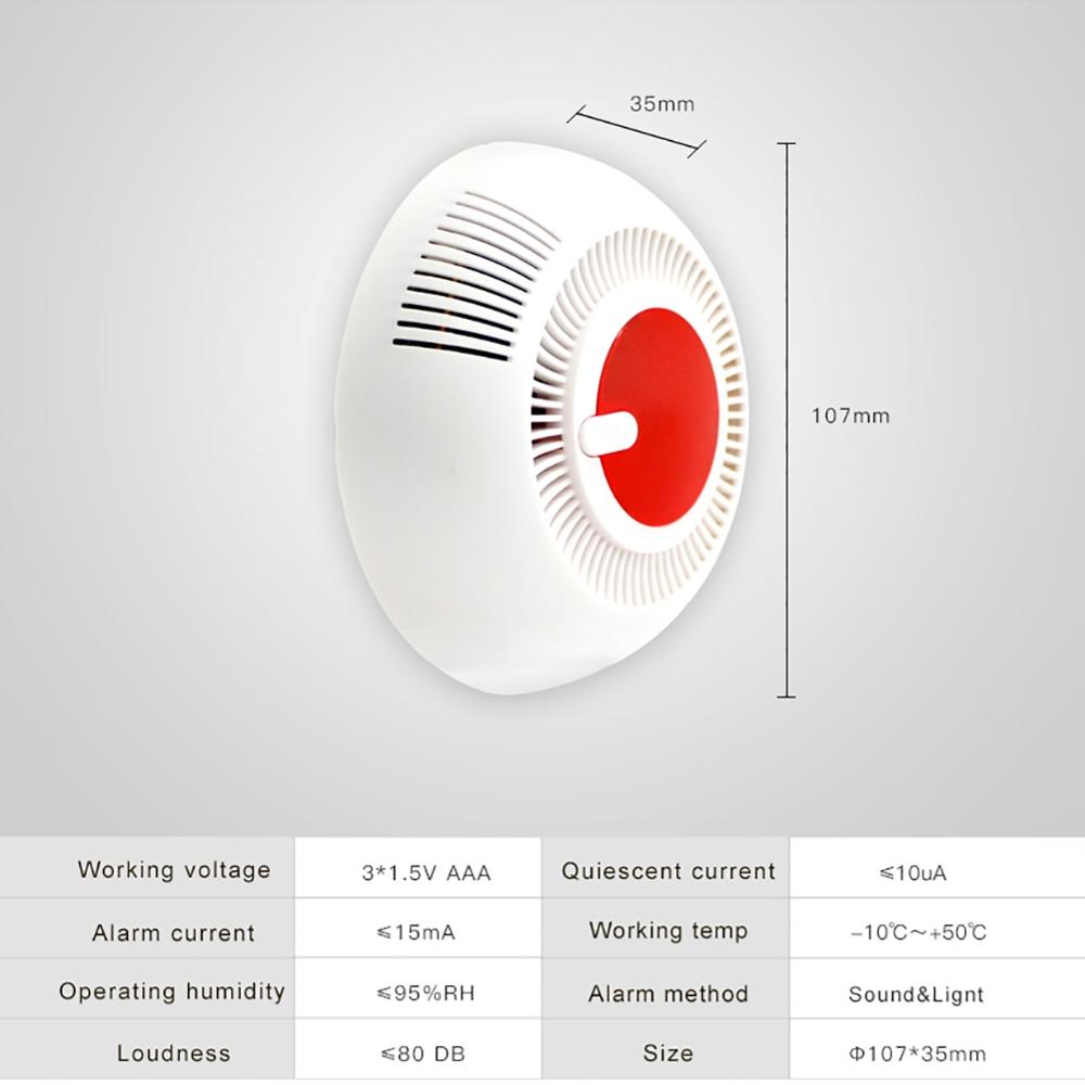 Hemsäkerhet röksensor skydd oberoende 85 db utrustning rökdetektor sensor för hemsäkerhet säkerhet