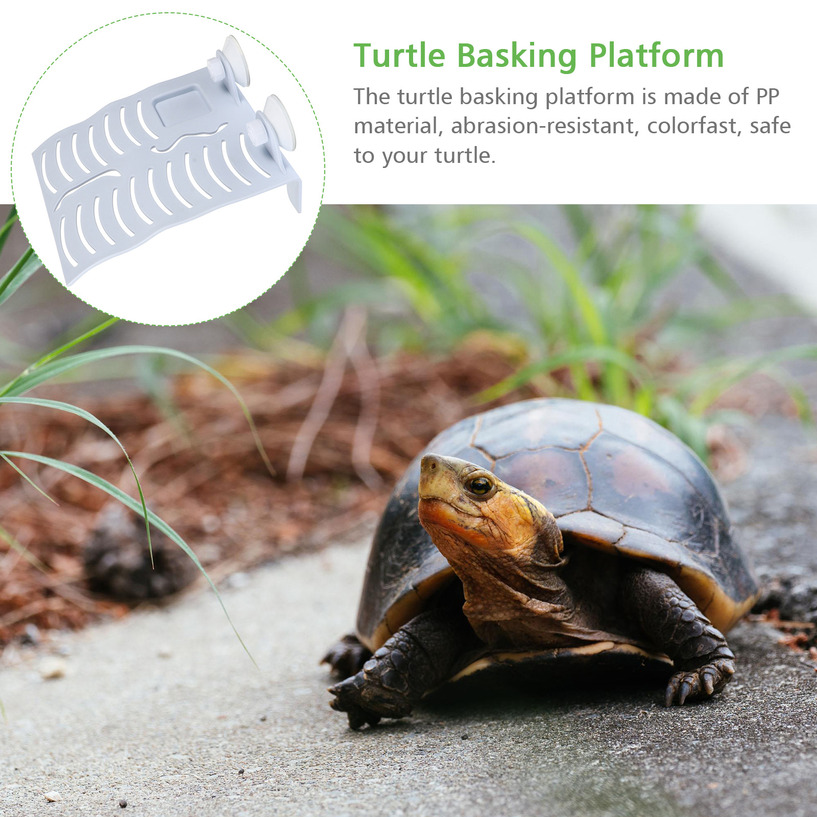 Aquatic Turtle Basking Platform Floating Turtle Dock with Feeding Dish Ramp