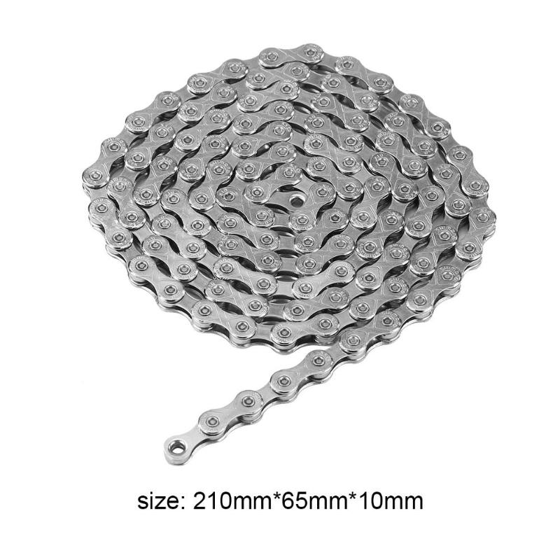Practical Sturdy 10 Speed 116 Links Mountain Road Bicycle Easy Installation Chain for Outdoor Bike Tackles 210mmX65mmX10mm