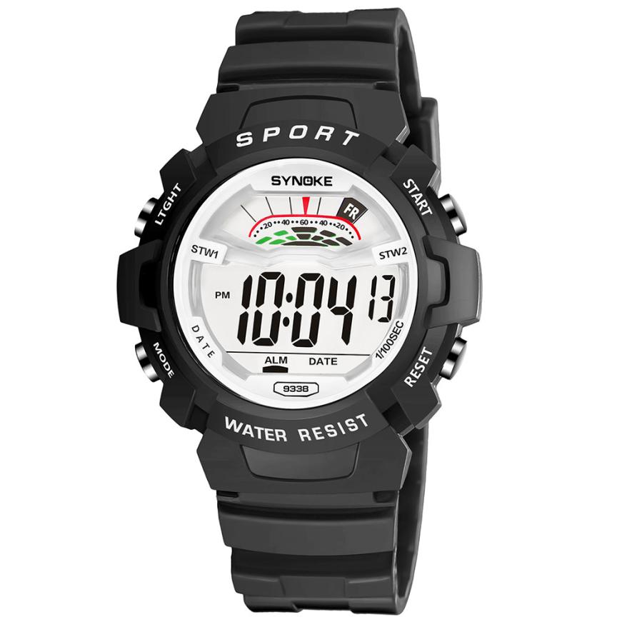 Synoke Jongens Horloges Kids Grote Kleine Horloge 14 Kleuren Waterdicht Wekker Multifunctionele Horloge Relogio Infantil Menina Digitale: Small Balck Watch
