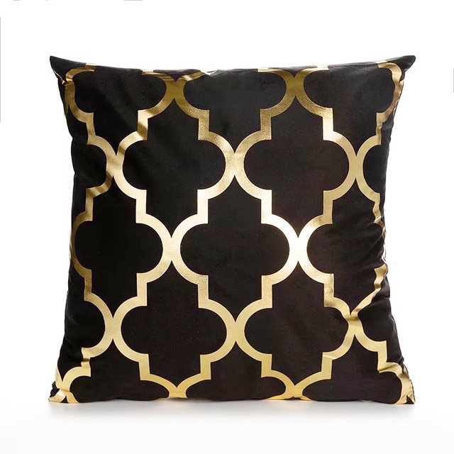 noir or haut de gamme oreiller adapté à la décoration de la maison coussin canapé coussin oreiller couverture 45*45: 5