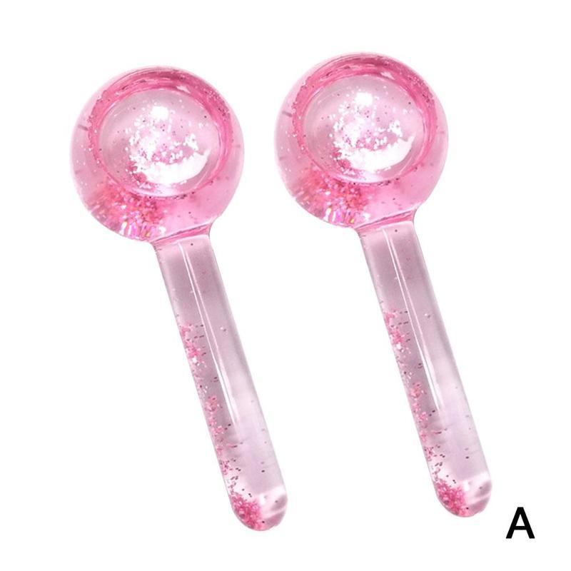 2Pcs Energie Massage Ijs Bal Rimpel Remover Schoonheid Cooling Bal Glas Globes Gezicht Bloedsomloop Crystal Ice Globes: A