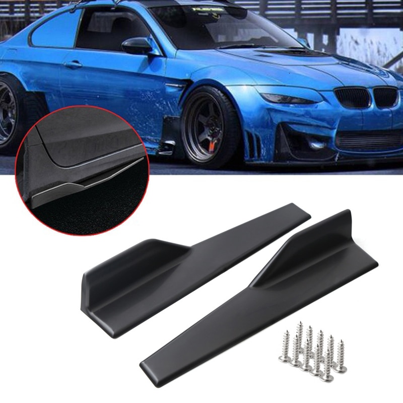 HDC Autosports Universal Black Side Skirt Rocker Splitters - 23.5 X 4 Inch