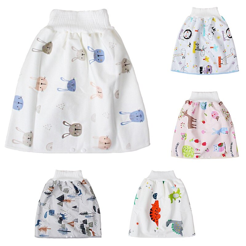Cute Cartoon Baby Skirt Diapers Reusable Nappies Cotton Training Pants Panties Nappy Cloth Diaper Washable Infants Children Baby