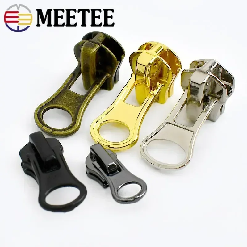 10/20 pezzi 3 # 5 # 8 # Cursore per cerniere in metallo Borsa per decorazioni per indumenti Testa con cerniera Tira kit di riparazione per cerniere Accessori per cucito fai-da-te