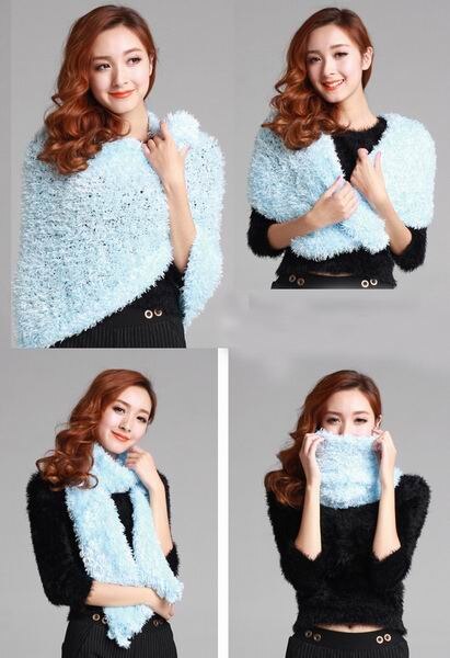 Bufanda mágica multifunción DIY de 35 colores, chales para mantener el calor, Pashmina, para mujer/señoras, 2022: Azul cielo