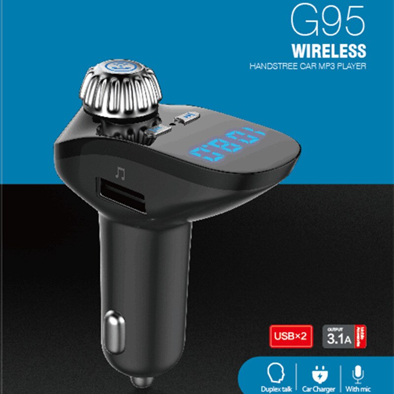 G95, transmisor FM MP3 para coche, Bluetooth, manos libres, Kit de coche, estilo, reproductor de MP3 para coche, Bluetooth, manos libres