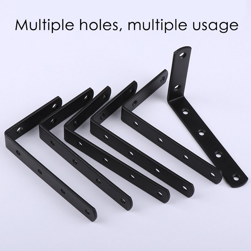 Soportes de estante de hierro grueso en forma de L ángulo recto abrazadera de esquina para colgar en la pared muebles conector decorativo Industrial wi #1