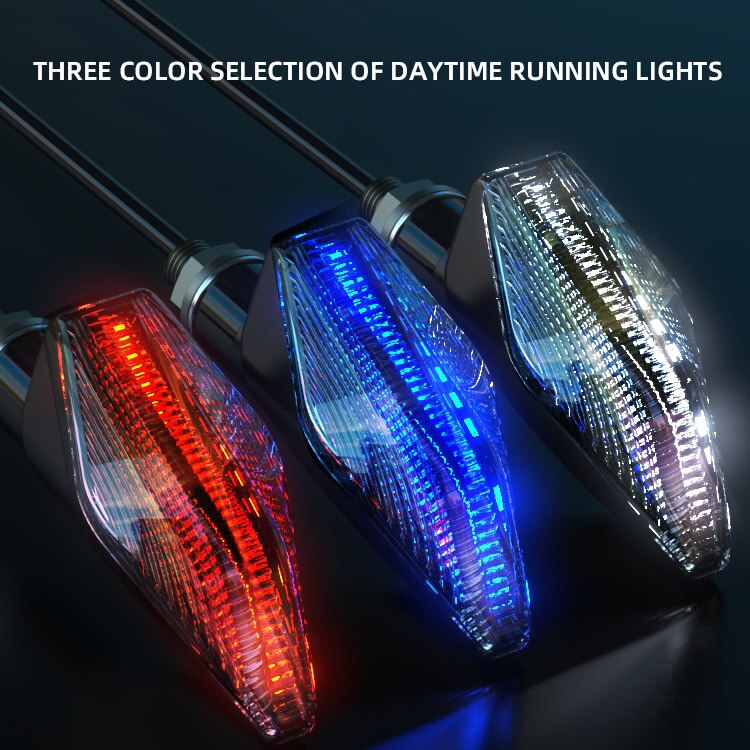 One Pair Spirit Beast L26 Motorcycle Turn Signals Lights Led Warning Lights Water Flowing Dc 12v Universal Side Visible