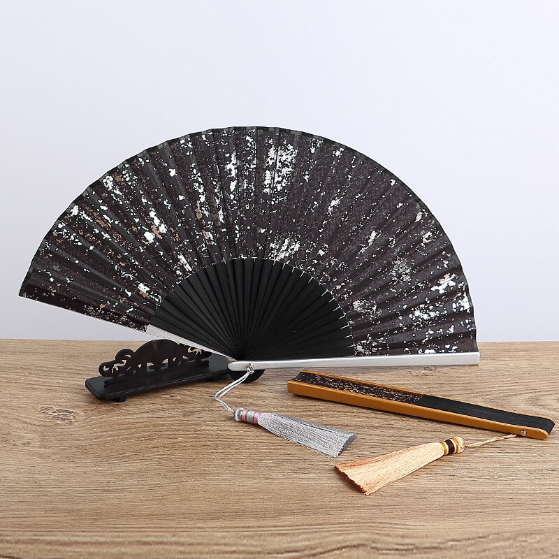 portable classical Japanese folding fan Chinese traditional bamboo wood and silk decoration Personality hand fan best