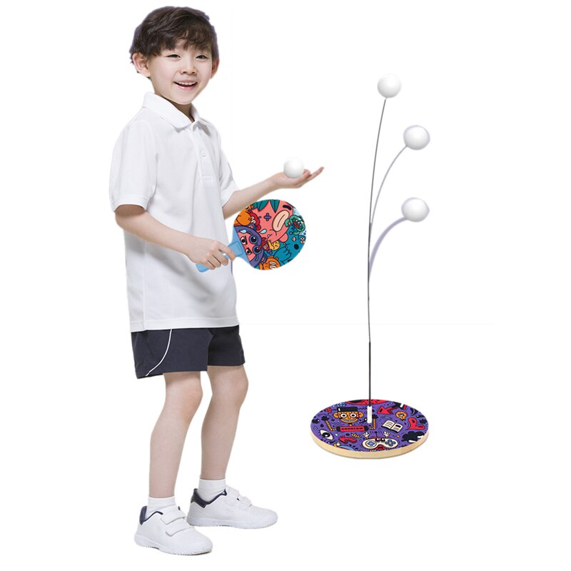 Rebound bordtennis træner med elastisk blød skaft til børn voksne indendørs forældre-barn spil husholdningsværktøj ping pong træning