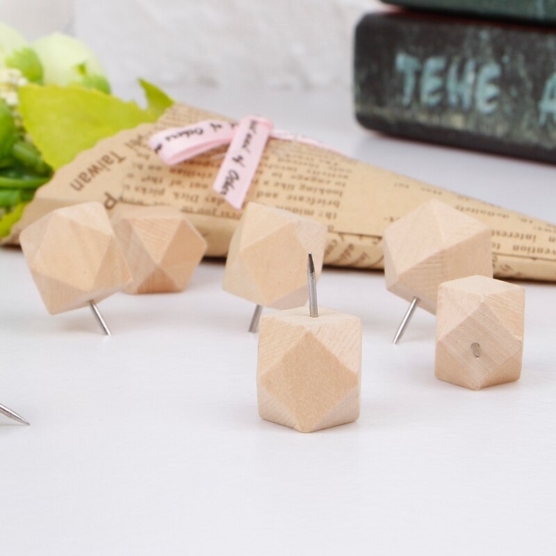 9 Uds. Tachuela de madera rombal dibujo decorativo empuje Pins cabeza de madera G92E