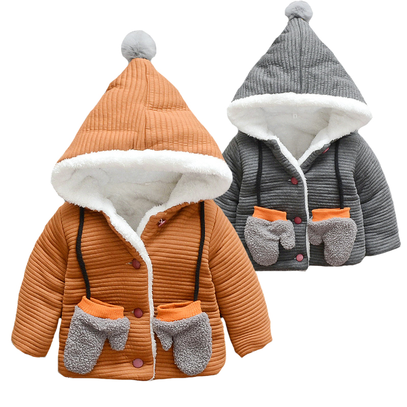 Baby Boys Winter Jacket Withstand The Severe Cold Hooded Keep Warm With Gloves Heavy Outerwear For Kids Children Coats