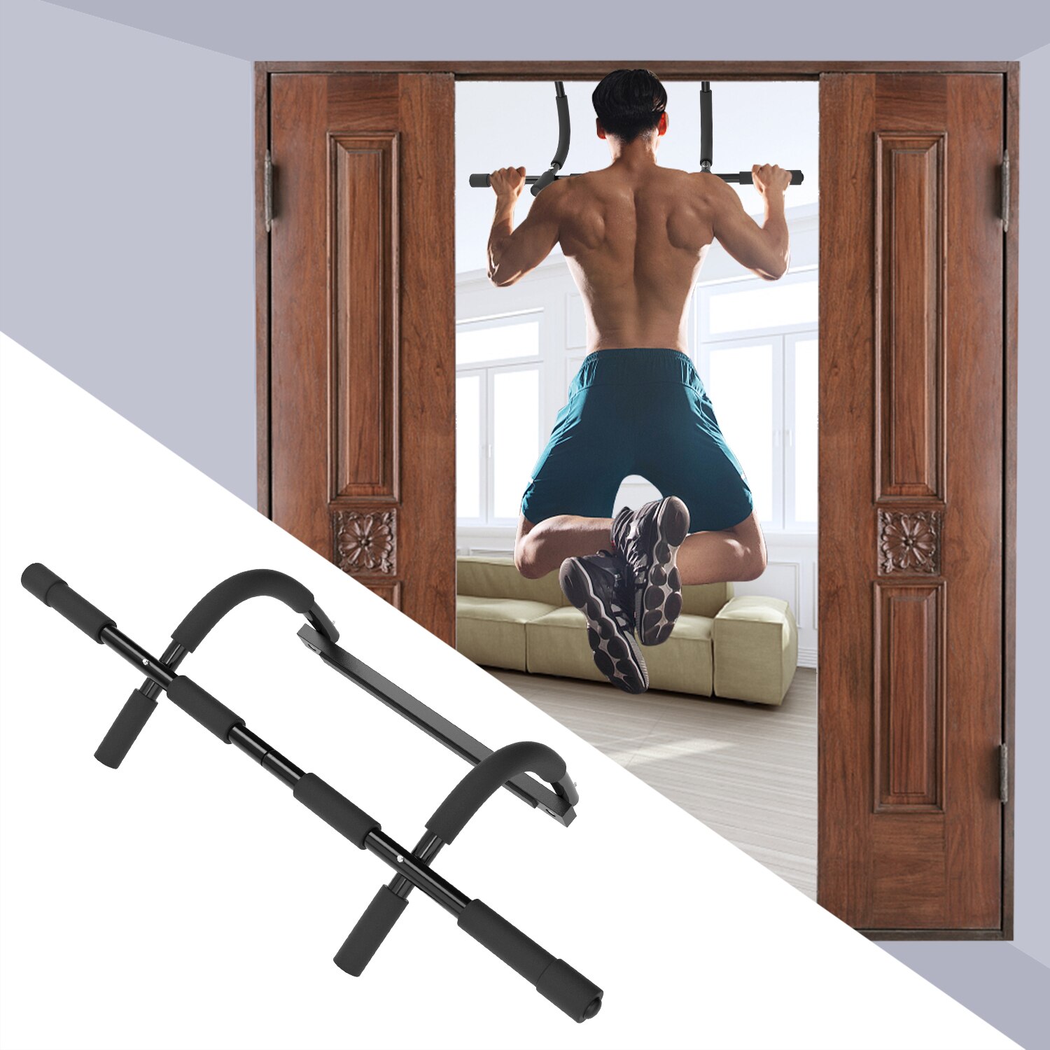 Perfect Pull-up Bar Fitness Multi-Gym Doorway Pull Up Bar Portable Gym System Steel Gym Total Upper Body Workout Bar
