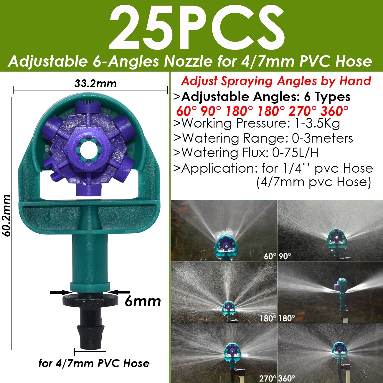 Ogród 4/7mm nawadniania kropelkowego Dripper obrotowy dysza rozpylać podlewanie zraszacz emitery dla 1/4w króciec robić węża złącza szklarnia