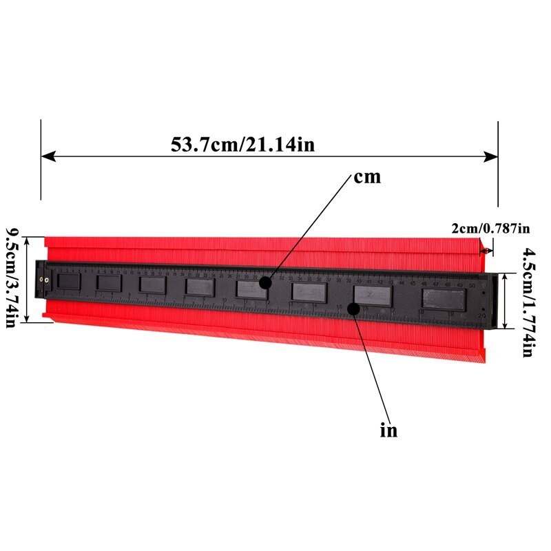 12/14/25/50cm plastmätare profil kopieringsmätare standard trämarkeringsverktyg kakel laminatplattor profilmätare: 11