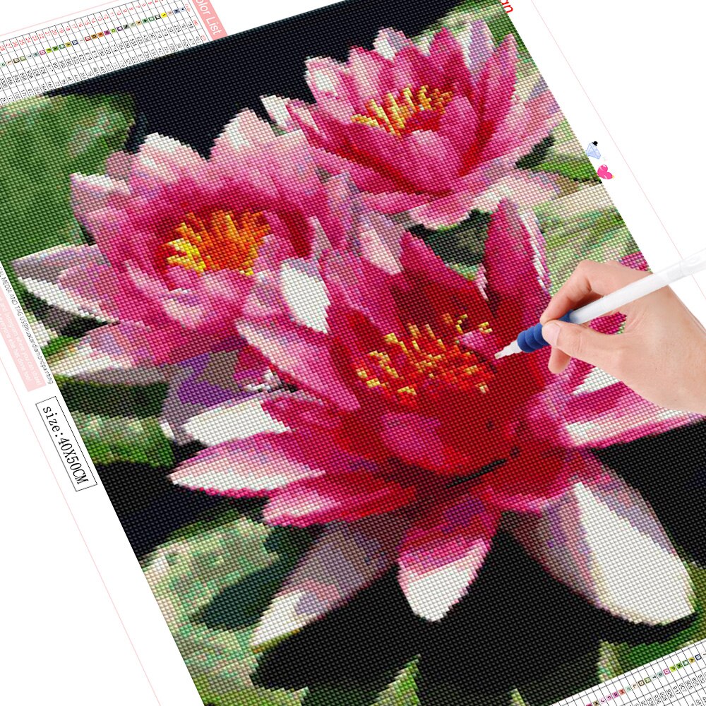 Diamond Painting 5D Huacan Kit Fiori - 30x40 Cm, Tela Con Trapano AB, Punta Rotonda, Arte Fai Da Te Per Adulti, Decorazione Parete