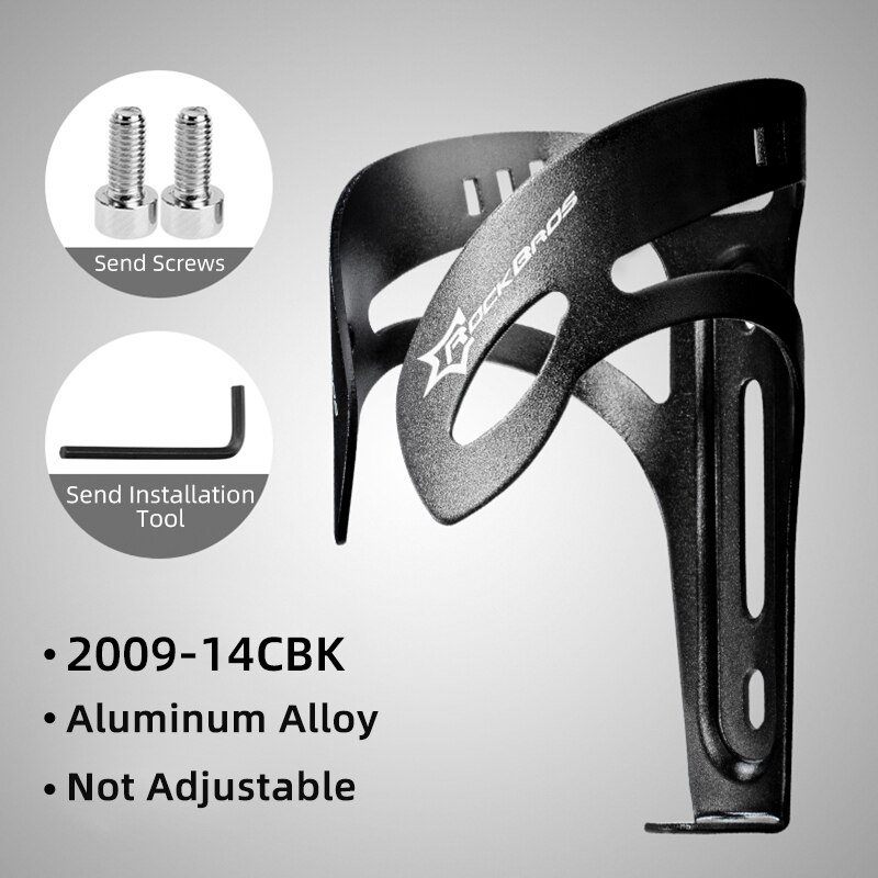 ROCKBROS Bicycle Water Bottle Holder Ultralight Aluminium Alloy Adjustable Bicycle Bottle Cage Cup Holder Bicycle Accessories: 2009-14CBK