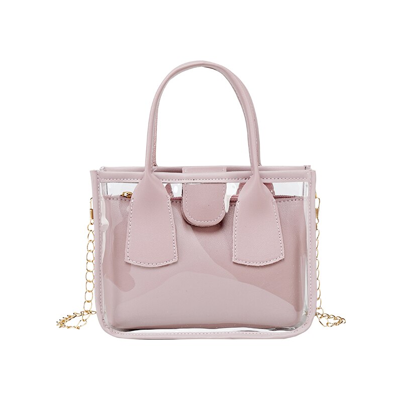 Weibliche Schulter tasche Einfarbig Umhängetasche Handtasche für Frauen Kette Neue Klar: LILA