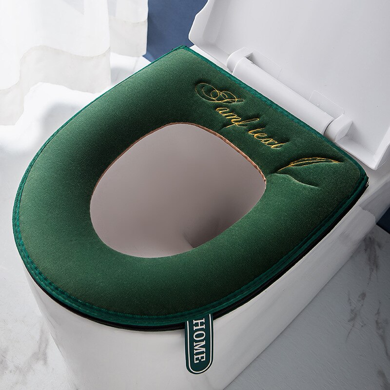 Winter Warm Toilet Seat Cover Met Handvat Universele Wc Kussen Dikker Pluche Toiletbril Ring Mat Badkamer Aceesories: 9