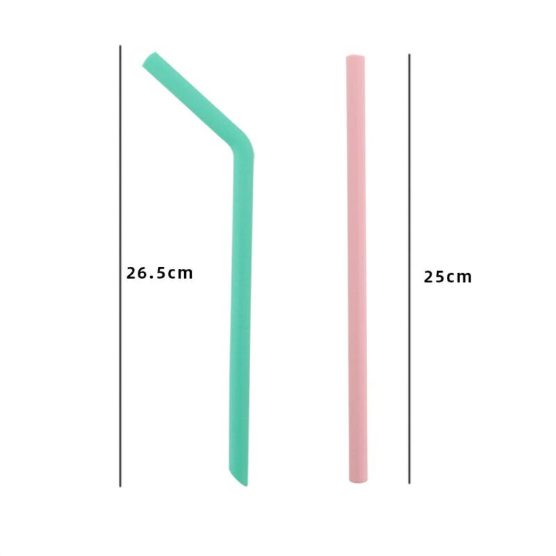 Silicone Straw Reusable Folding Drinking Straw with Carrying Case and Cleaning Brush for Travel Home Office Bar Accessories