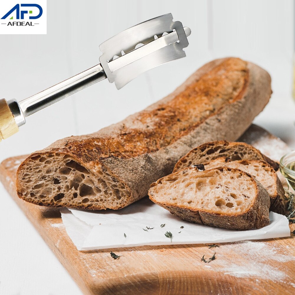 3 Sets Bread Bakers Cutter Bakery Scraper Wooden Handle Bread Dough Scoring Blade Tools for Baking Cutter Accessories