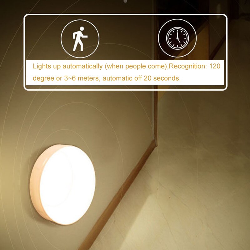 Menselijk Lichaam Sensor Led Nachtlampje 3AAA Menselijk Lichaam Inductie Lamp Lichtintensiteit Sensoren Creatieve Night Light Thuis Slaapkamer