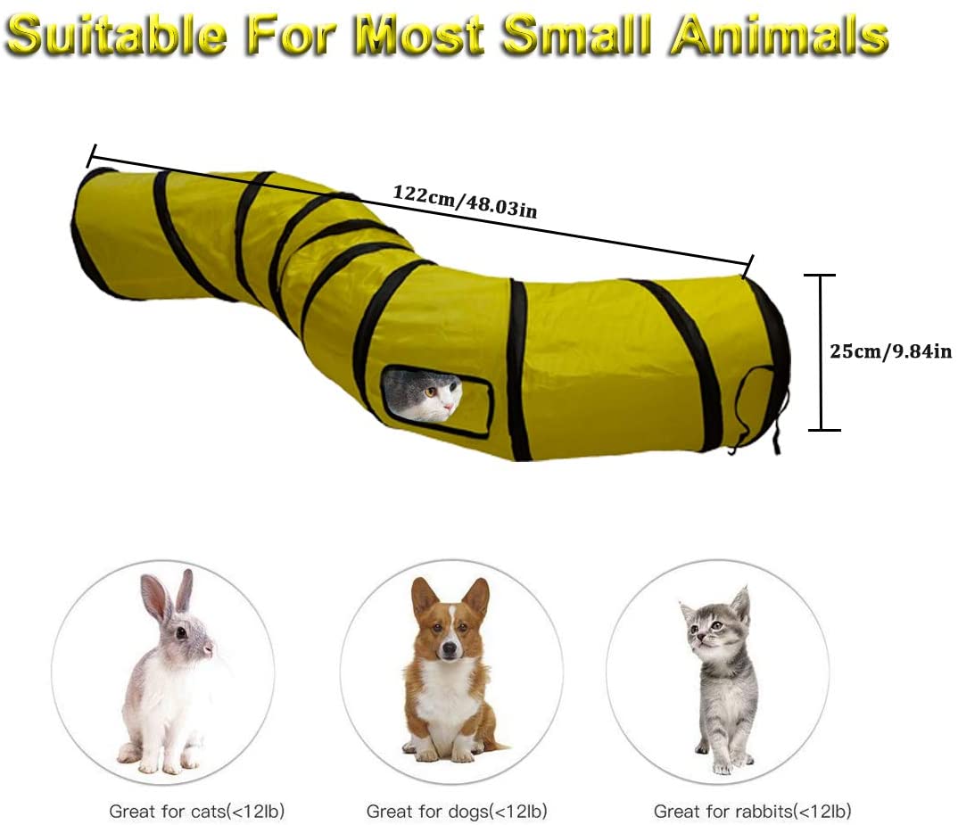 2/3/4 5-way Interactive Collapsible Cat Tunnel Tube Kitty Tunnel Bored Cat Pet Toys Peek Hole Toy Cat Puppy Kitty Kitten Rabbit: Pink
