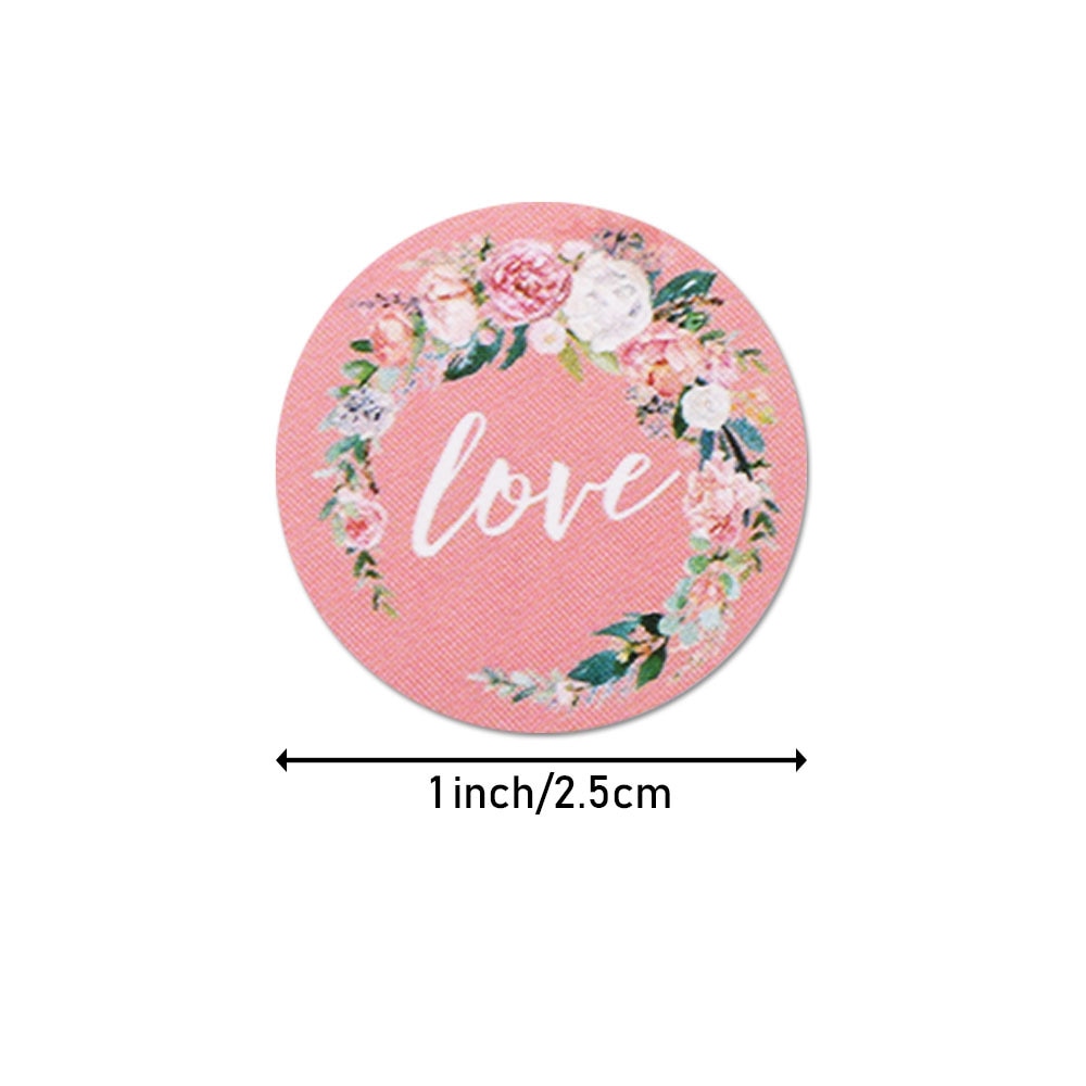 Étiquettes autocollantes merci, autocollant rond Floral, multicolore, 8 Styles, papeterie faite à la main, 100 à 500 pièces/rouleau