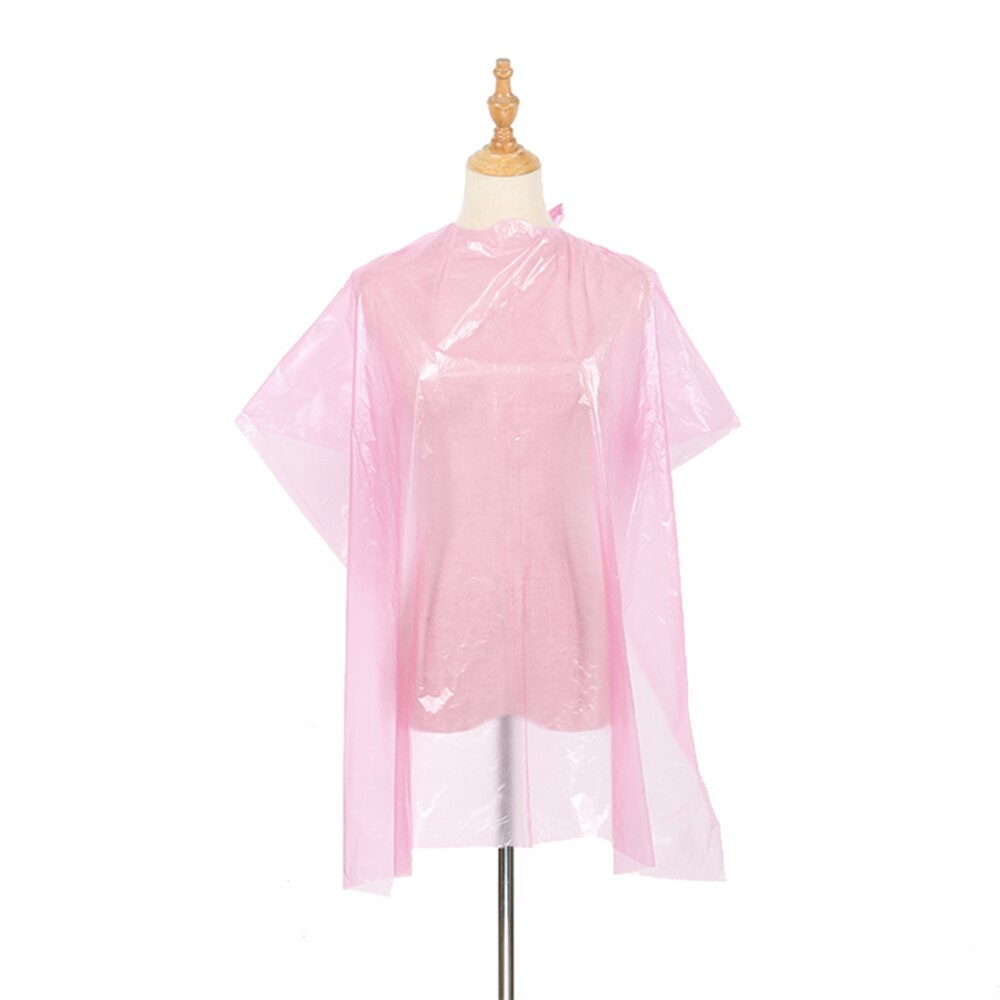 50PCS Disposable Waterproof Hair Salon Capes Haircut Apron Salon Shampoo Cape Salon Gown for Barbershop, Blue: pink