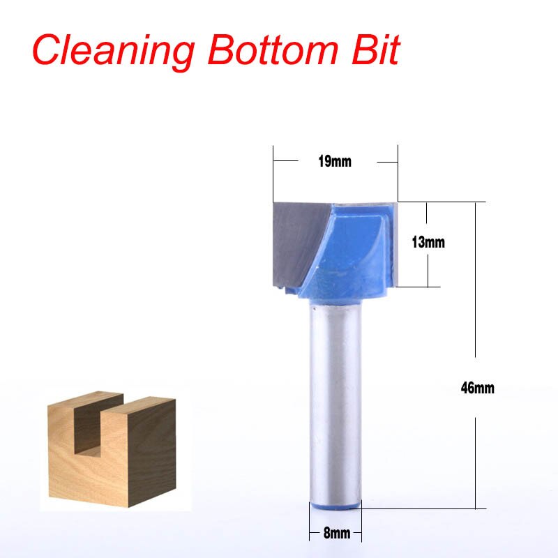 1pcs 8mm Shank Cleaning Bottom Engraving Bit Solid Carbide Router Bits Woodworking Tools CNC Milling Cutter Endmill for Wood: 8x19
