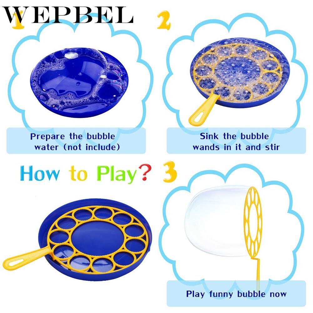 WEPBEL Bubble Machine Blowing Bubble Tool Soap Bubble Maker Blower Set Big Bubble Dish Outdoor Funny Toys for Children Kids