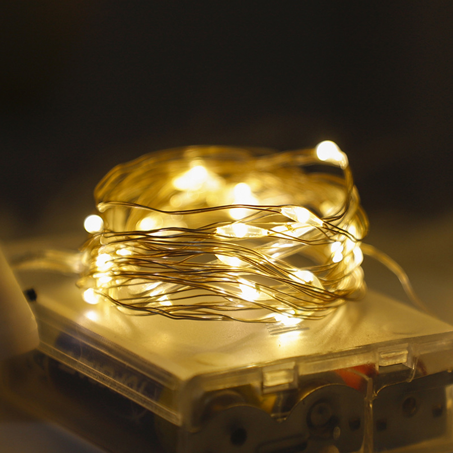 5m 10m 20m ledet-lyslenker juletrelys usb-batteri fjernkontroll girlander kobbertråd ledet-lampe til bryllupsfestdekor: Blå / 0-5w / X