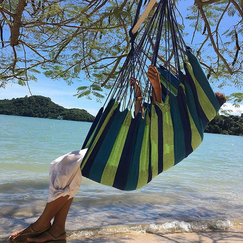 Portable voyage Camping suspendu hamac maison chambre balançoire lit paresseux chaise chaise pliable jardin pas de bâtons