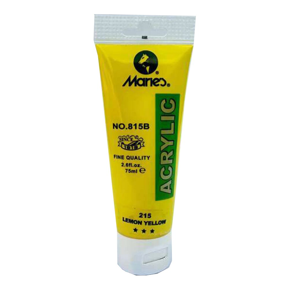 Maries-pintura acrílica para tela, Juego de dibujo, 75 ml, negro y amarillo