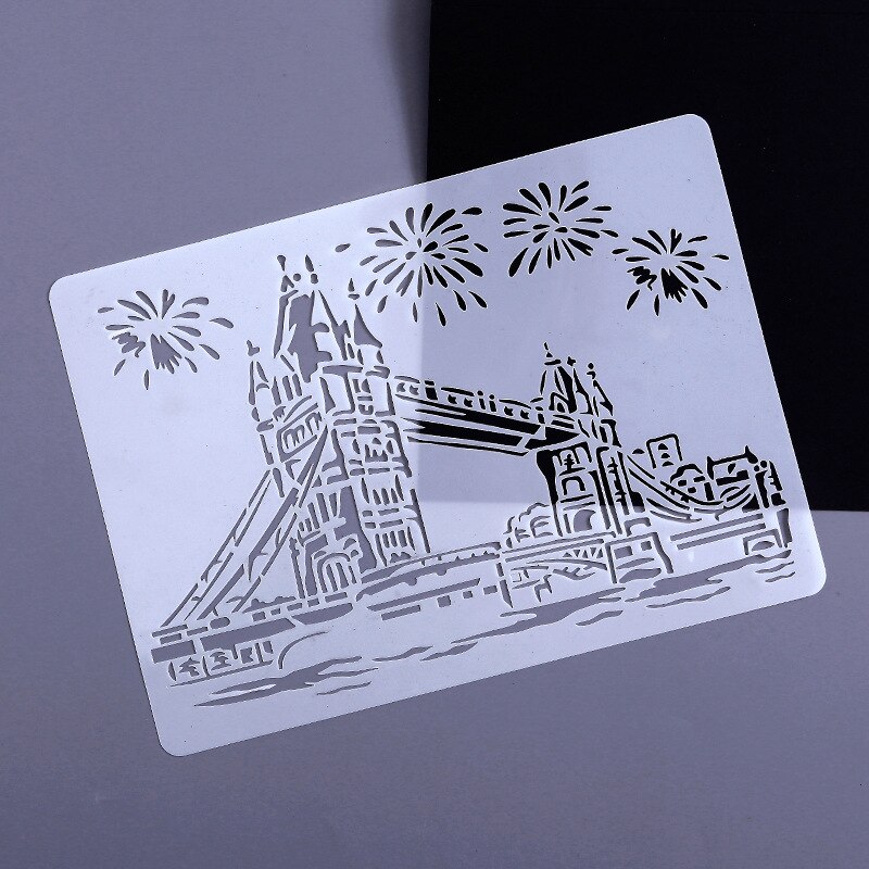 Drawing Template Ruler DIY Painting Template Scrapbooking Stamps Album Decorative Embossing Paper Cards Templates DIY Craft: Tower Bridge