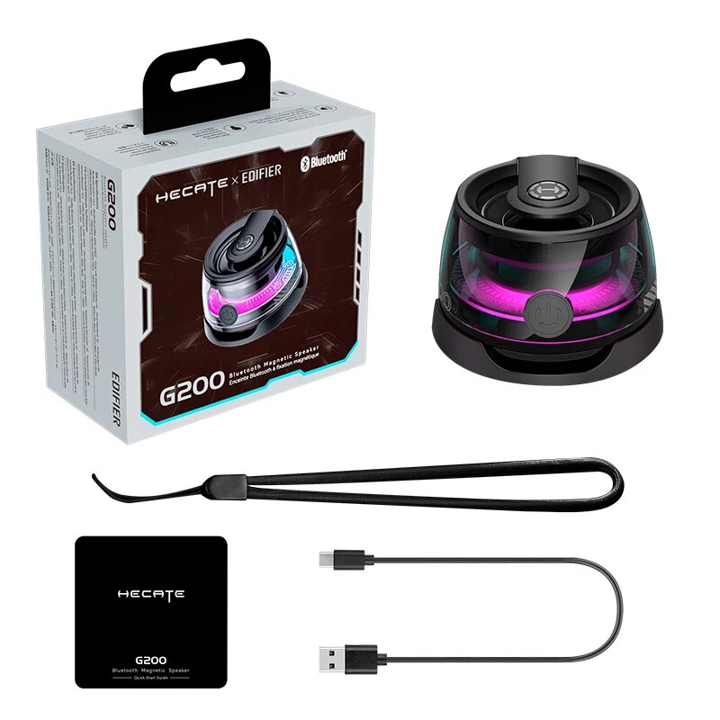 Edifier Draagbare Bluetooth-luidspreker HECATE G200 RGB-verlichting Magnetische luidspreker BT5.3 Mini-klankkast 7-uurs afspelen Telefoonhouder: Default Title