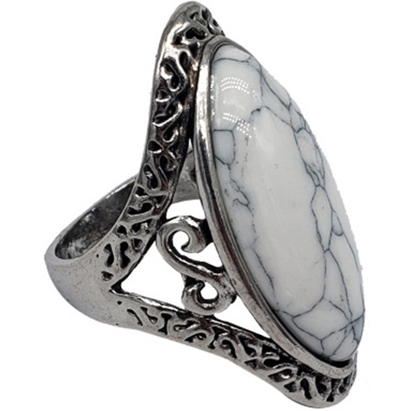 Ofertas Vintage Bohemian Style 6 Colors Oval Stone Finger Rings Jewelry for Women Engagement Wedding Bridal Size 6 -11: 9 / wine red