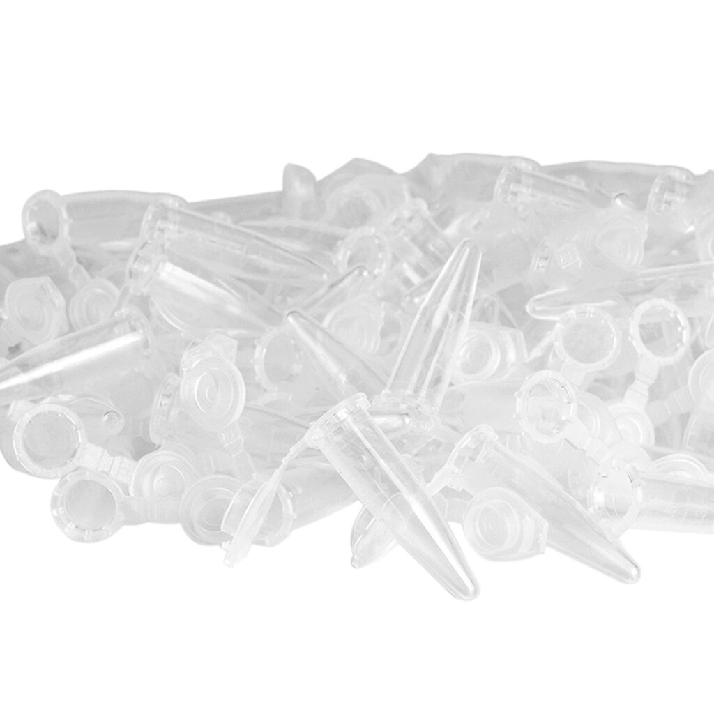 100pcs Test Tube with Cap Container Clear Transparent Storage Vial
