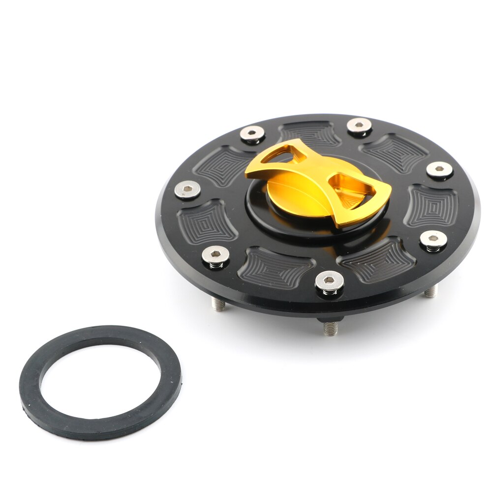 CNC Motorcycle Gas Cap Oil Fuel Tank Cover For KAWASAKI ZXR-250 ZXR-400 ZXR-750 ZG1000 Concours ZX-11 ZRX1100 ZX600 ZZR600: Gold