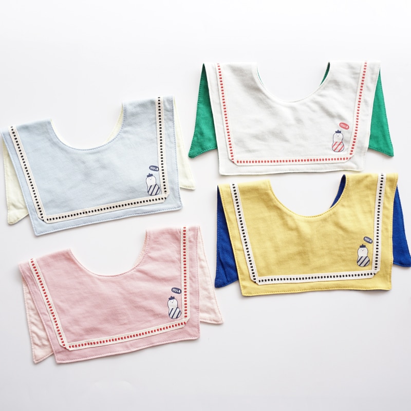 Navy Stil Koreanische Baby Baumwolle Lätzchen Babador Fütterung Smock Infant Spucktücher Cartoon Speichel Handtuch Baby Essen Zubehör