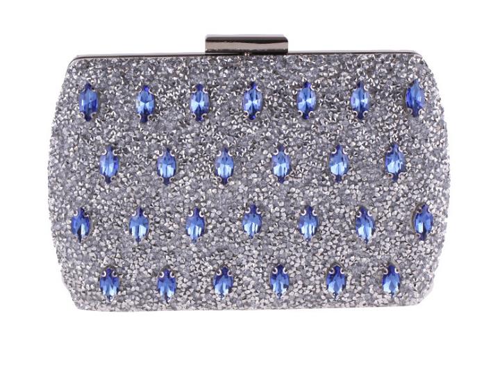 Luxy Maan Diamond Avondtassen Avond Handtas Luxe Handtassen Bling Bling Classic Rhinestone Clutch Bag Wedding Bridal Bag ZD849: blue