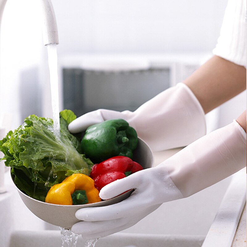 1Pair Silicone Cleaning Gloves Dishwashing Cleaning Gloves Scrubber Dish Washing Sponge Rubber Gloves Cleaning Tools