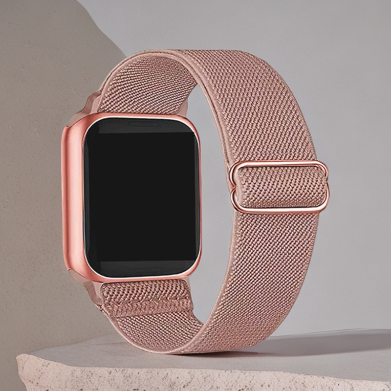 Nylon elastische band voor Apple Watch Band 45 mm 49 mm 44 mm 42 mm 41 mm 40 mm 38 mm Sportarmband Iwatch Ultra Series 8 7 6 5: M / Beige