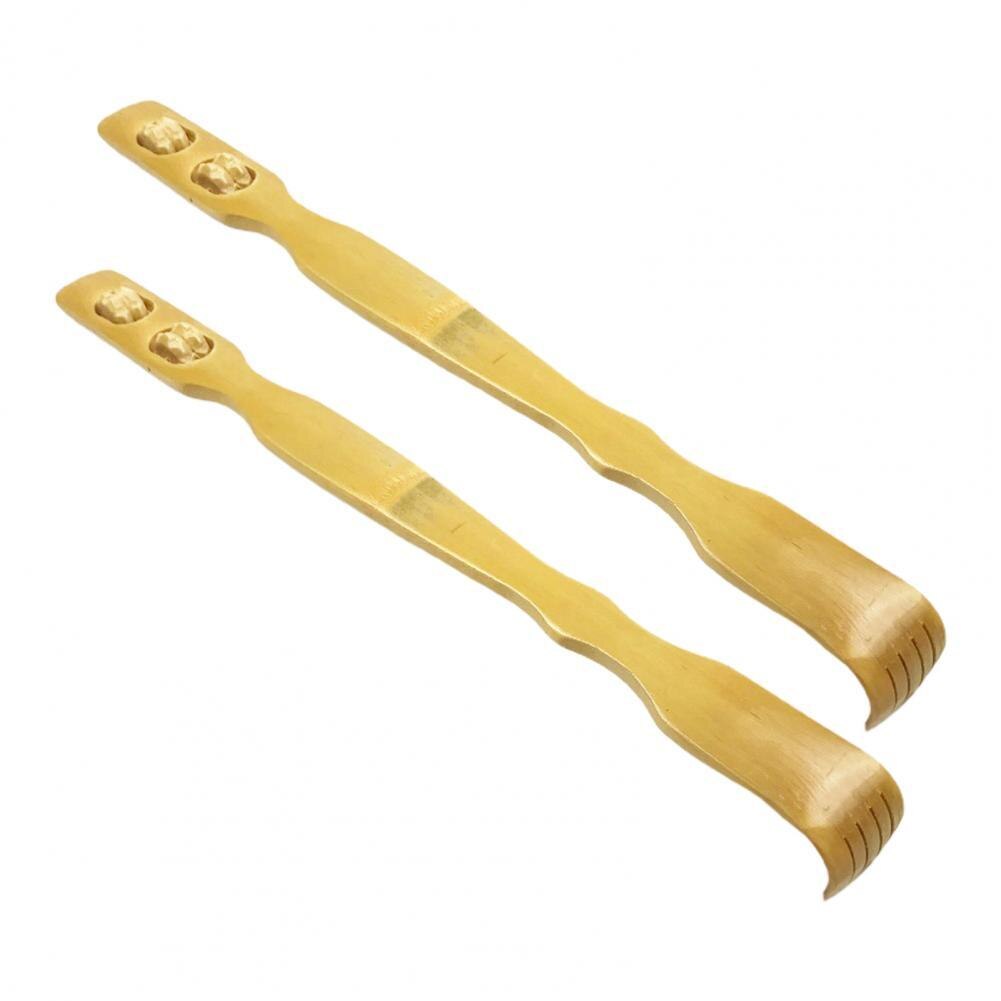 2Pcs/Set Back Scratcher Wear-Resistant Relief Itchy Compact Bamboo Wood Long Backscratcher Body Relaxation Massager for Adult: Default Title