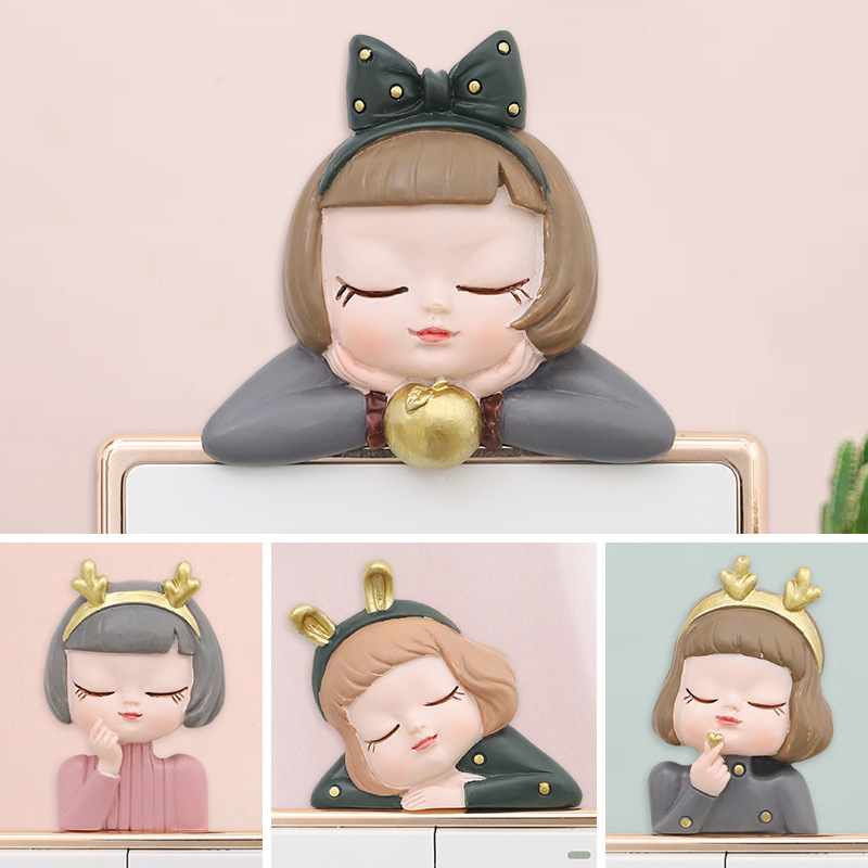 Cartoon Girl Living Room Wall Resin Switch Stickers Frameless Decorations Wall Stickers Mural