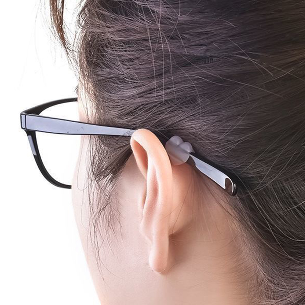 Soporte antideslizante de silicona con forma de corazón para gafas, accesorio elástico para patillas, con gancho para la oreja y espejo