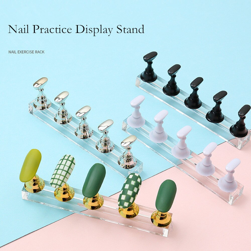 5 sztuk sztuczne nietrzeźwy praktyki patera + 1PC szachownica magnetyczne porady praktyczne uchwyty próbniki robić lakierów robić paznokci narzędzia robić manicure